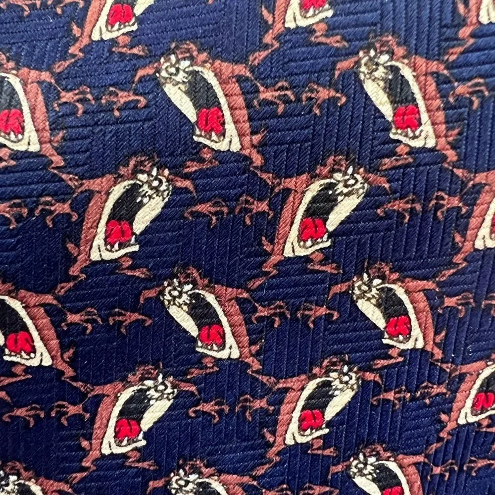 Looney Tunes Taz‎ Cartoon Men’s Tie Blue Novelty Business Casual Retro Necktie